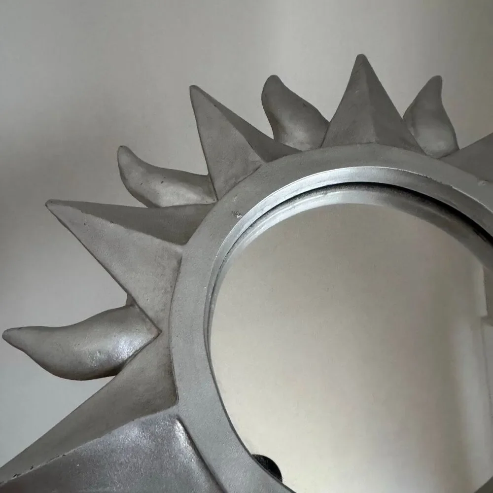Vintage Y2K 90’s Celestial Sun Mirror Whimsigoth Boho Decor Silver
